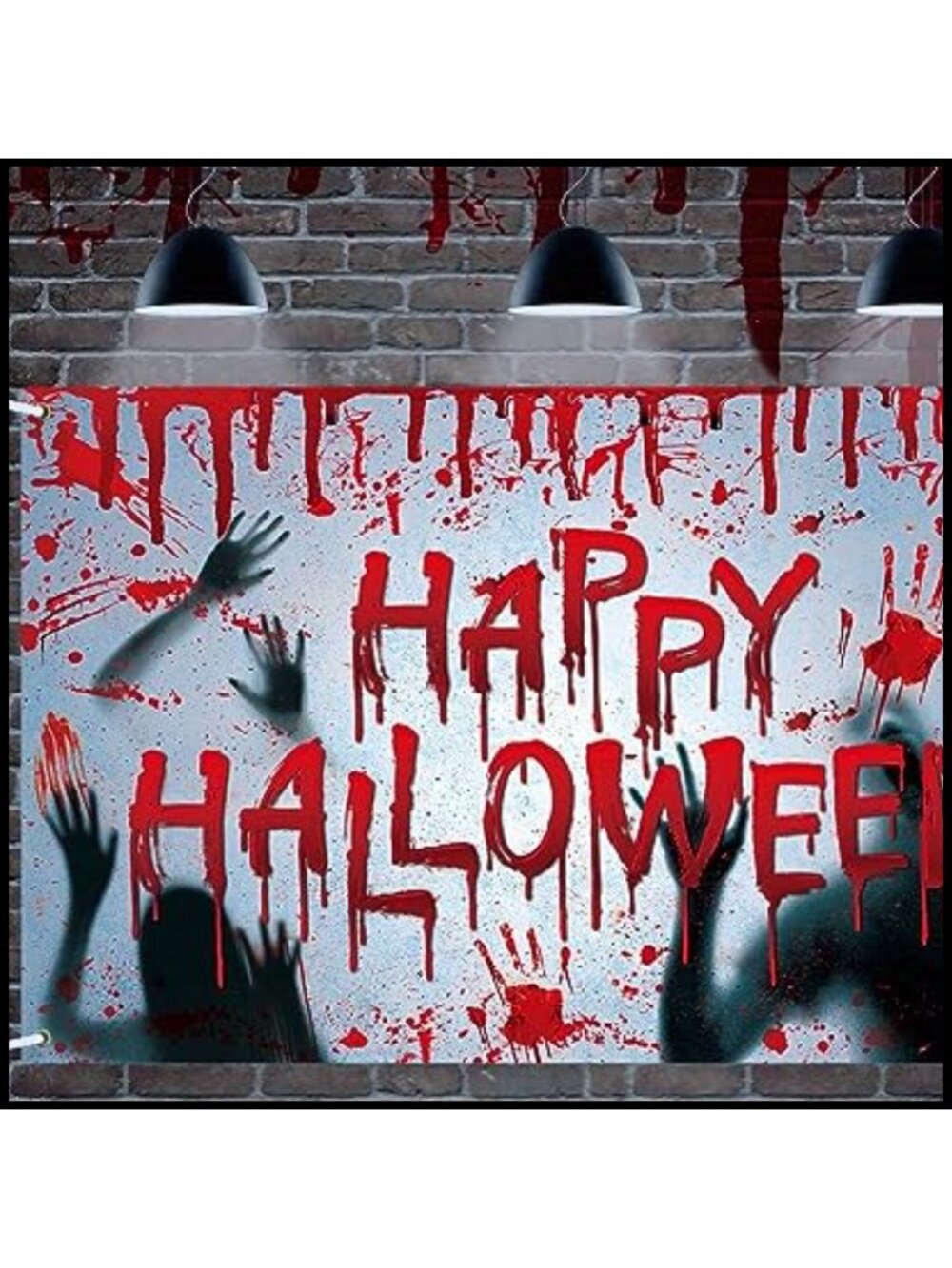 Halloween Backdrop Banner Bloody Hand Cloth Fabric Party Photography Photo Booth
